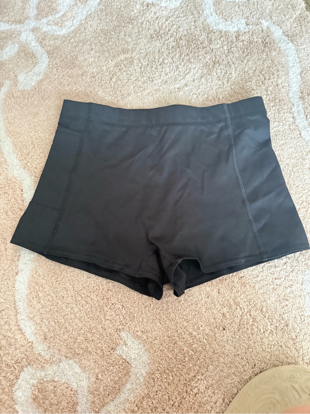 bcg Black Girls' Athletic Swim Shorts. L(12-14) NWOT has pocket.